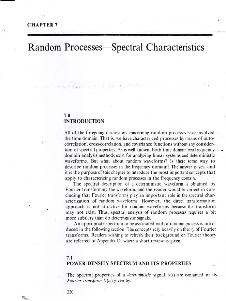 Spectral Analysis of Random Processes | PDF | Spectral Density ...