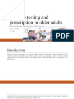 Exercise Testing and Prescription in Older Adults