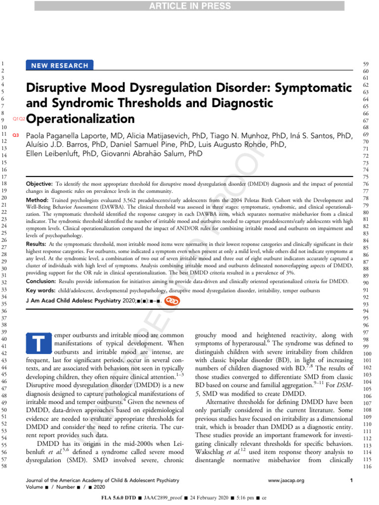 DMDD | PDF | Mental Health | Abnormal Psychology