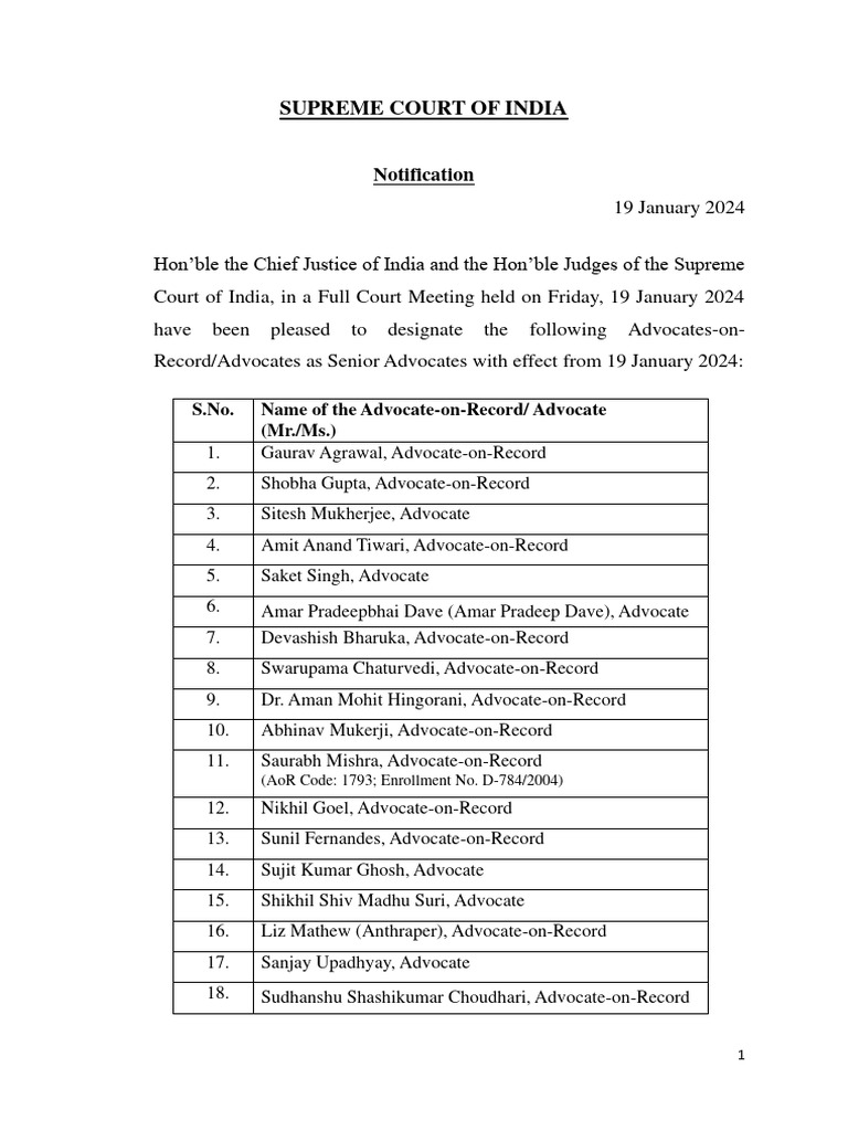 Seniority List PDF Separation Of Powers Practice Of Law