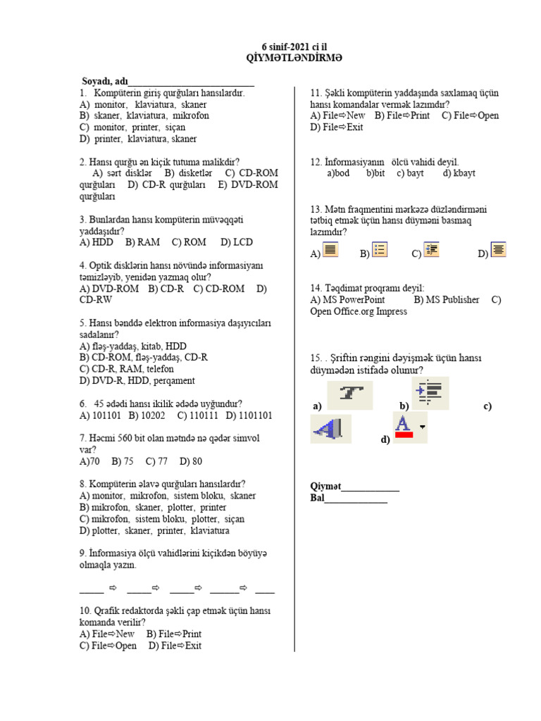 6 Sinif Bsq 1 Yeni Pdf