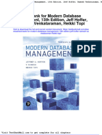 Full Download Test Bank For Modern Database Management 13th Edition Jeff Hoffer Ramesh Venkataraman Heikki Topi PDF Full Chapter
