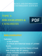 IMD312 - Topic 8 - Bibliographies and Catalogue