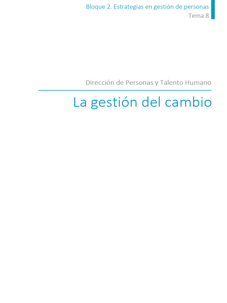 Gestión del Cambio en Organizaciones | PDF | Business | Gestión del cambio