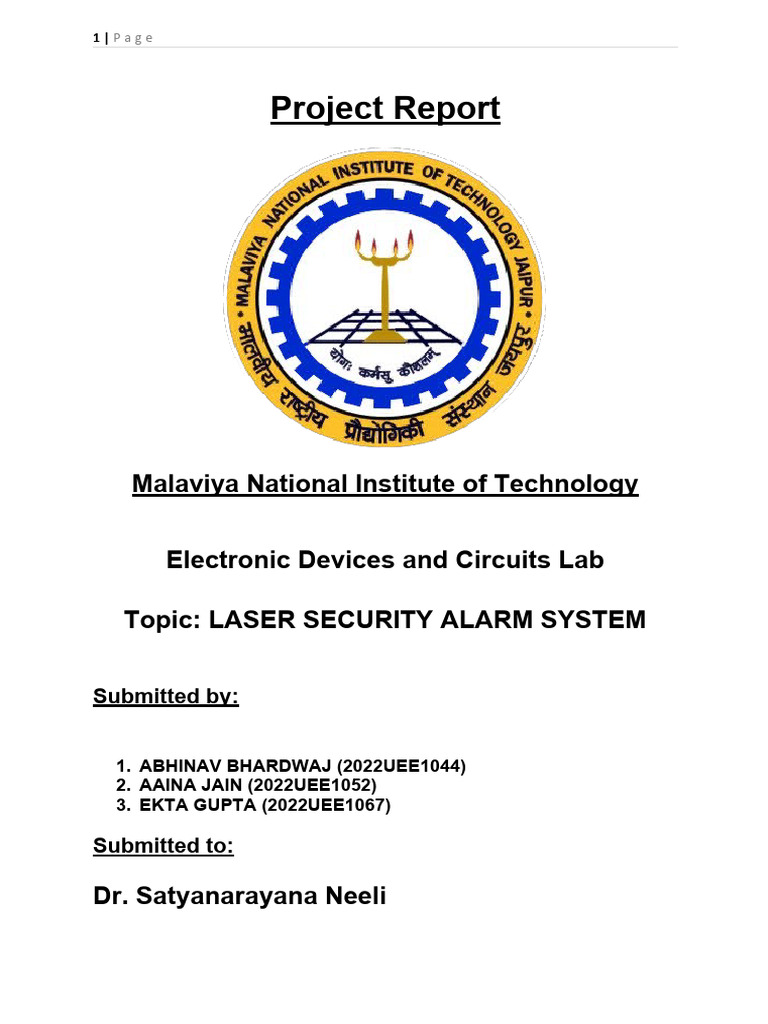 Laser Security Alarm System Report | PDF | Resistor | P–N Junction