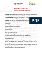 BẢNG MÔ TẢ CÔNG VIỆC GIAO NHẬN HÀNG HOÁ