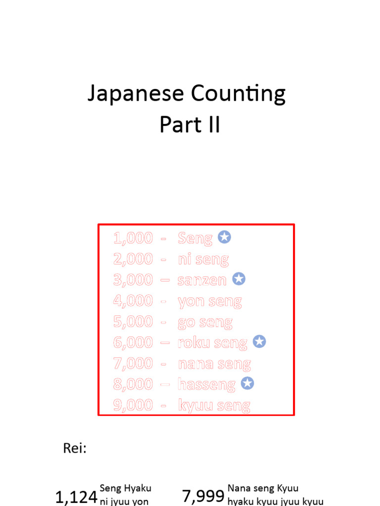 Counting Part II | PDF | Cooking, Food & Wine | Foreign Language Studies