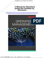 Full Download Solution Manual For Operations Management 6th Canadian by Stevenson PDF Full Chapter