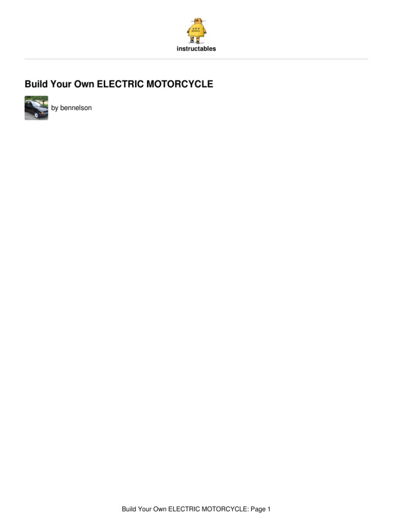 Membangun Electric Motorcycle PDF Electric Motor Direct Current