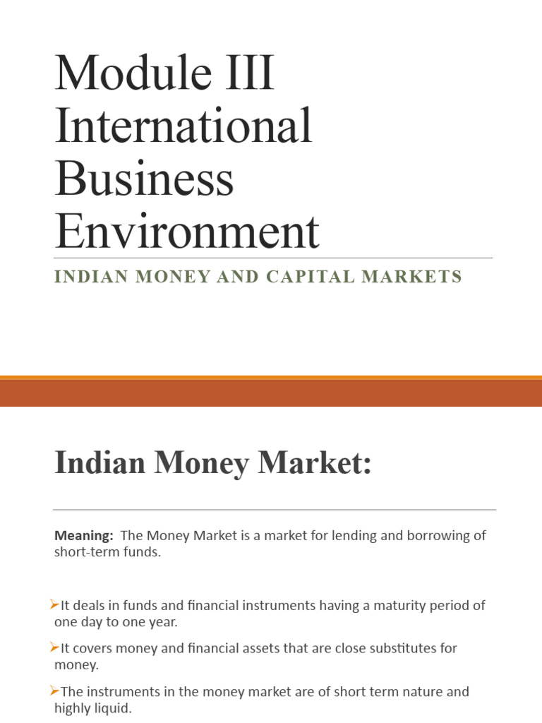 Module III Money & Capital Mkts | PDF | Repurchase Agreement | Money Market