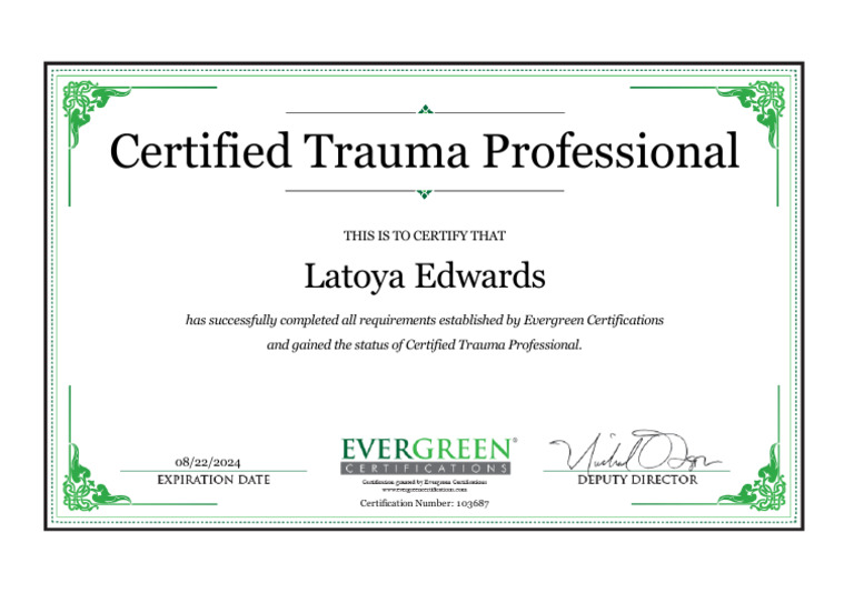 Certified Trauma Professional Certificate | PDF | Technology & Engineering
