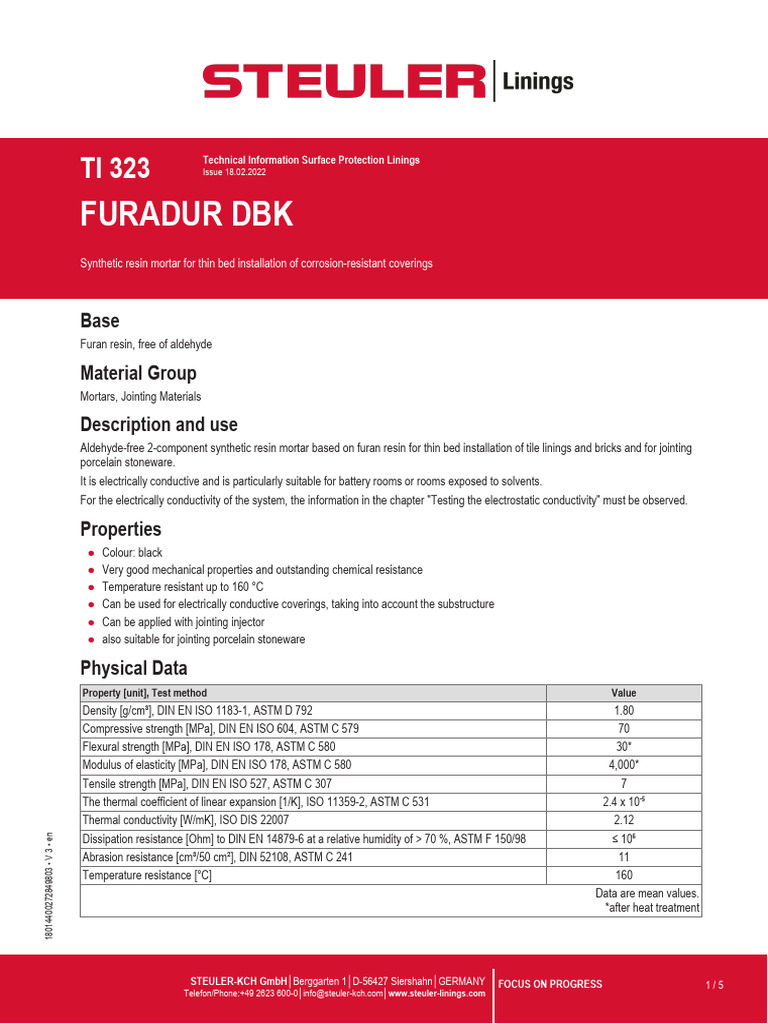 TI FURADUR DBK 323 en | PDF | Electrical Resistivity And Conductivity ...