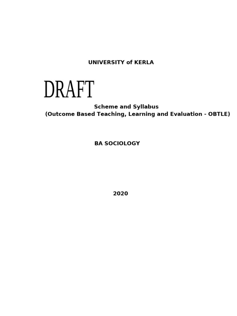 BA Sociology Syllabus Overview | PDF | Sociology | Gender Studies