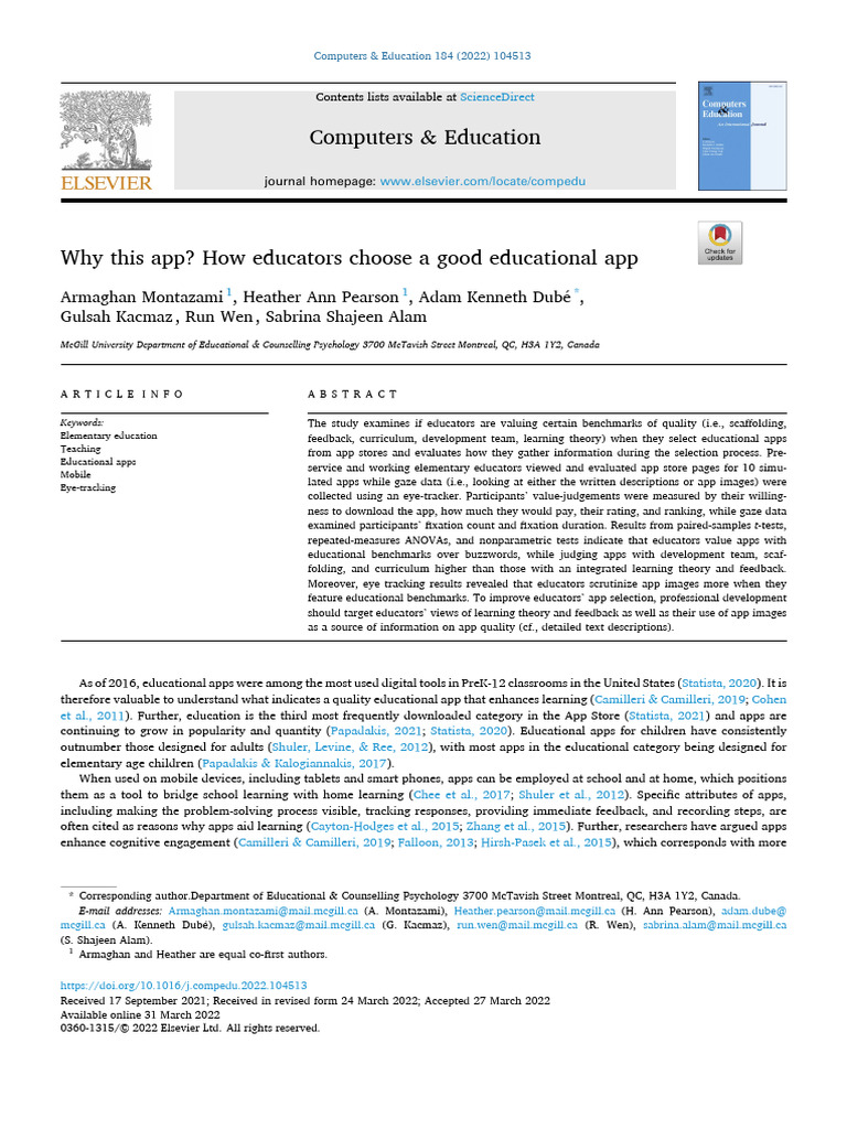 Choosing Quality Educational Apps | PDF | Mathematics | Multimedia