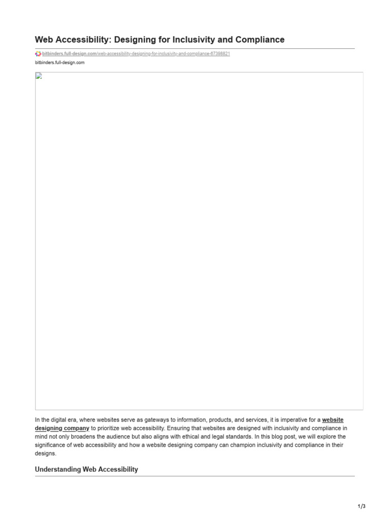 Web Accessibility Designing For Inclusivity and Compliance | PDF ...