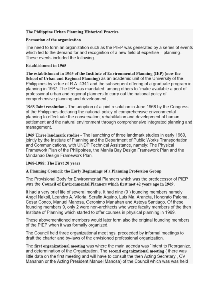 The Philippine Urban Planning Historical Practice | PDF | Urban Planning