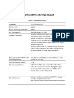 Vystar Credit Union Savings Account: Product Information Sheet