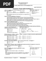 QCM Langage C : Énoncé et Corrigé | PDF | C (Langage de programmation ...
