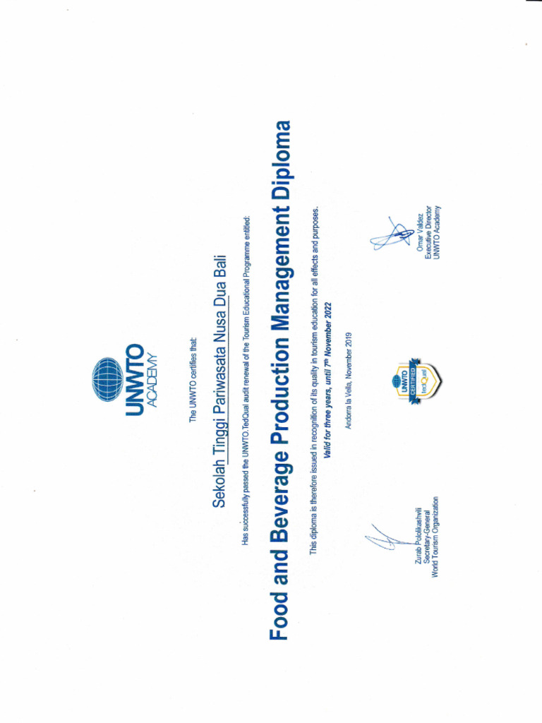 Food and Beverage Production Management Diploma 1696485673 PDF