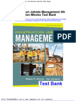 Full Download Construction Jobsite Management 4th Edition Mincks Test Bank PDF Full Chapter
