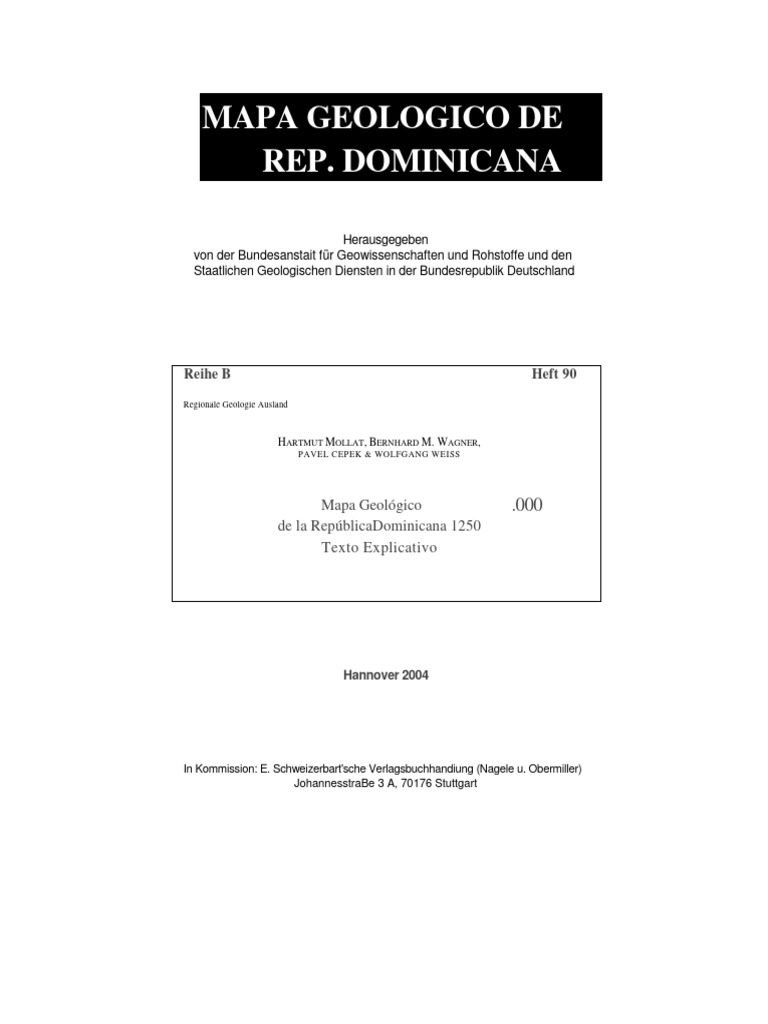 Memoria mapa geologico 1 250 000 rep dom pdf