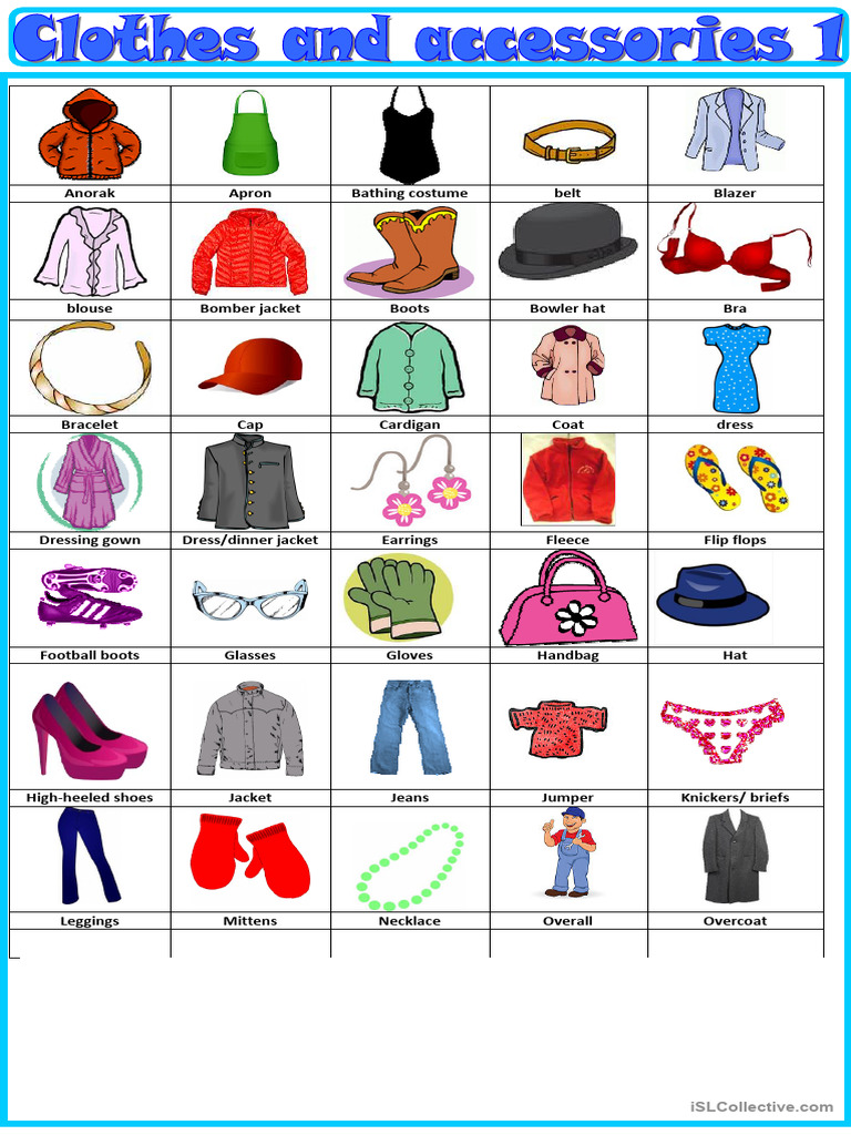 Clothing Items List and Descriptions | PDF