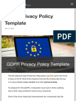 GDPR Privacy Policy Template - Free Privacy Policy