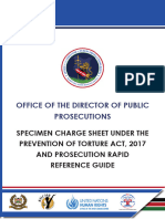 ODPP Specimen Charge Sheet Under The Prevention of Torture Act 2017 and Prosecution Reference Guide