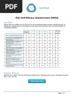 Pain Self-Efficacy Questionnaire Form | PDF | Pain | Behavioural Sciences