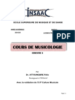 Cours Musicologie LP2 Semestre 2