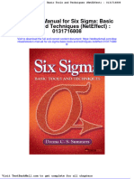 Full Download Solution Manual For Six Sigma Basic Tools and Techniques Neteffect 0131716808 PDF Full Chapter