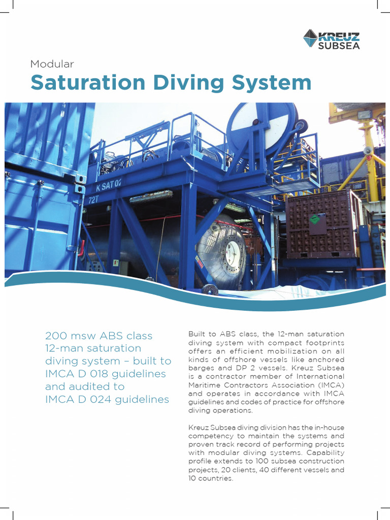 12-Man Saturation Diving System Specs | PDF | Underwater Diving | Swimming