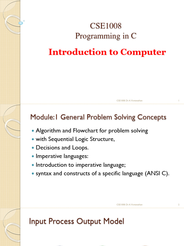 C Programming: Problem Solving Basics | PDF | Computer Program ...