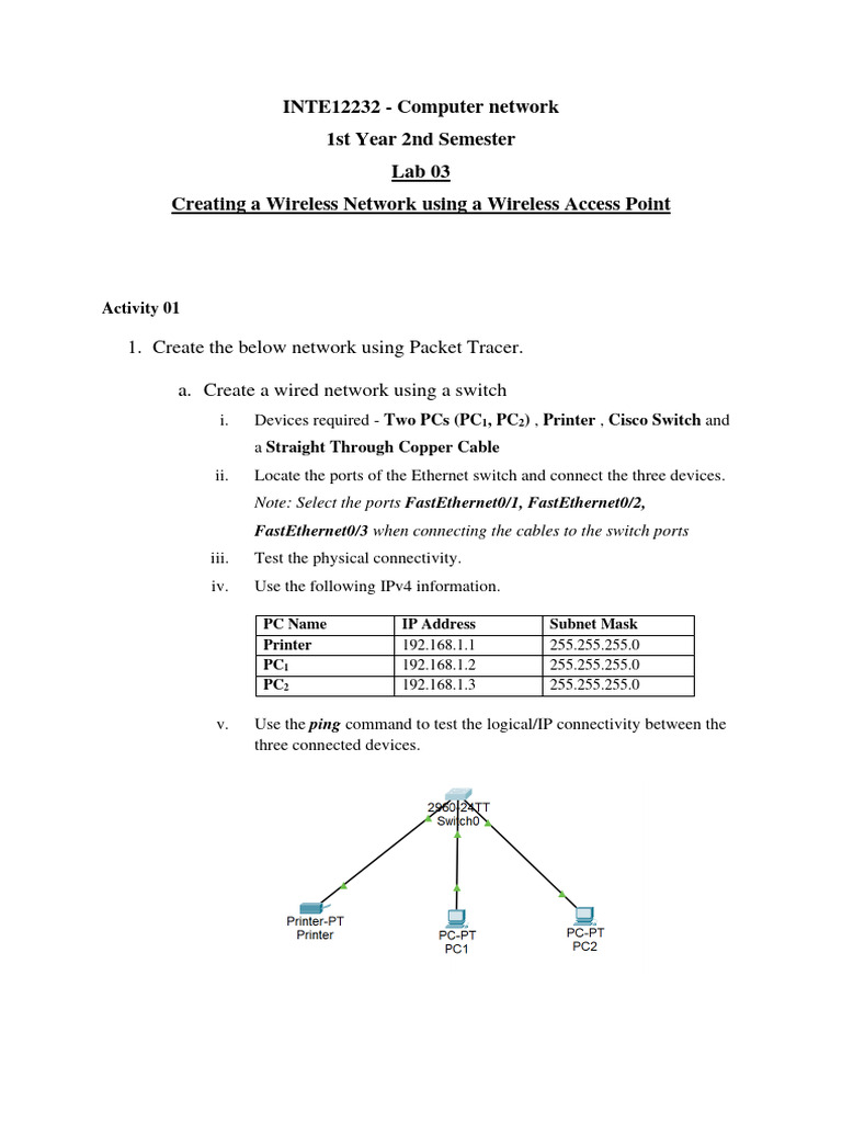 Create Wireless Network with Access Point | PDF | Wireless Lan ...