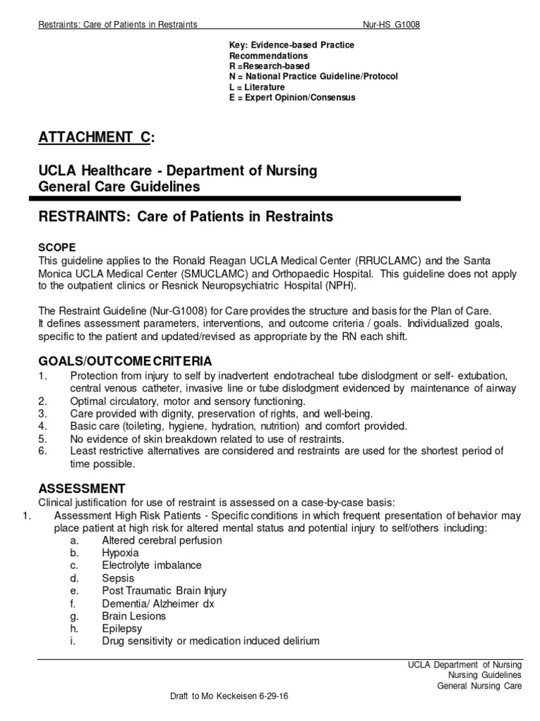 Guidelines for Patient Restraint Care | PDF | Nursing | Joint Commission