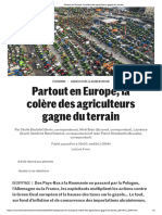 Partout en Europe, La Colère Des Agriculteurs Gagne Du Terrain