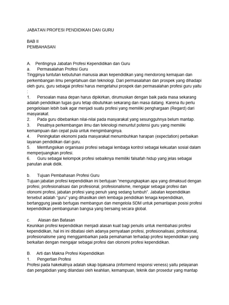 Pentingnya Profesi Guru dalam Pendidikan | PDF | Sains & Matematika