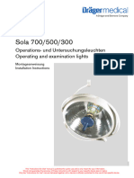 Dräger Sola 300,500,700 Examination Light - Installation Manual
