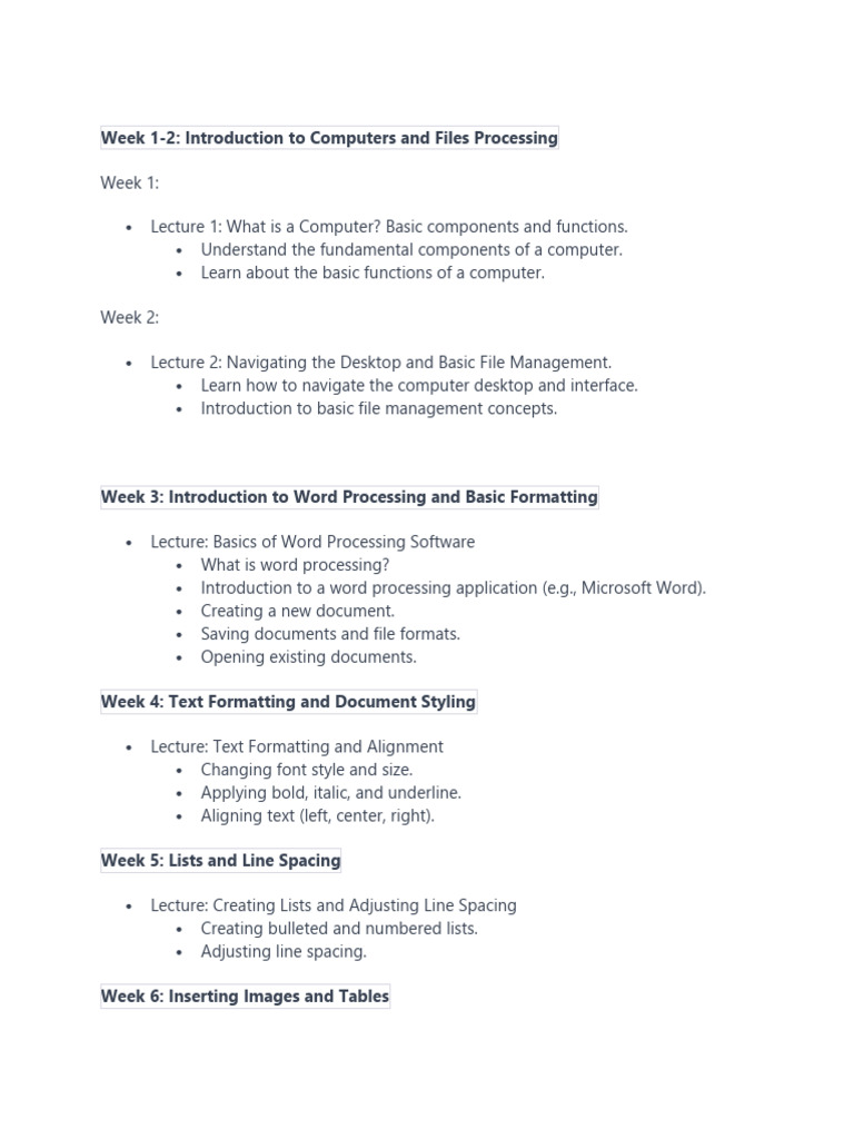 Computer Basics and Word Processing Guide | PDF