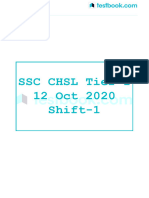 SSC CHSL 12 Oct 2020 Shift 1 English