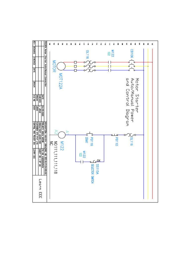 Auto Manual Diagram for Motor Starter | PDF
