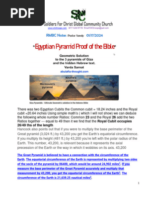 Pyramid Giza  Bible Study Jan 17th 2024 bn
