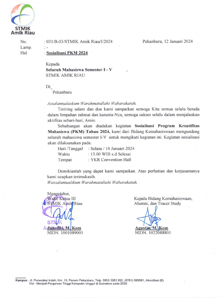 Sosialisasi PKM 2024 | PDF