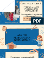 Aksi Nyata Topik 3 Perencanaan Pembejaran Smp/Paket B 'Merumuskan Pemahaman Bermakna''