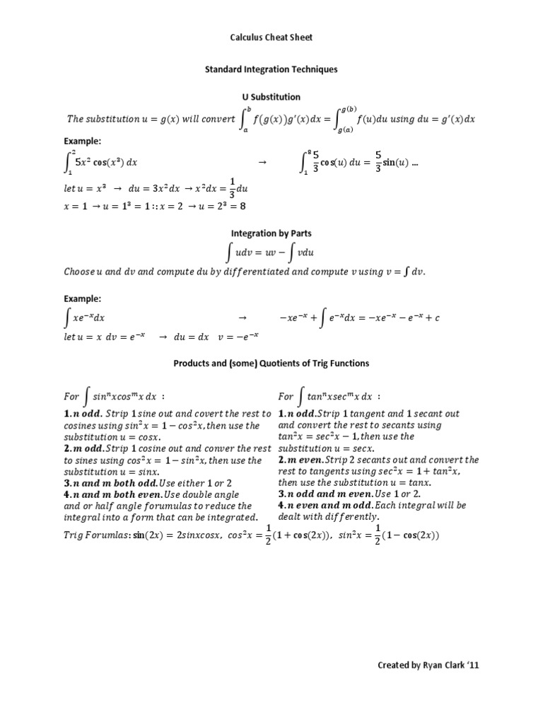 Standard Integration Techniques Guide | PDF