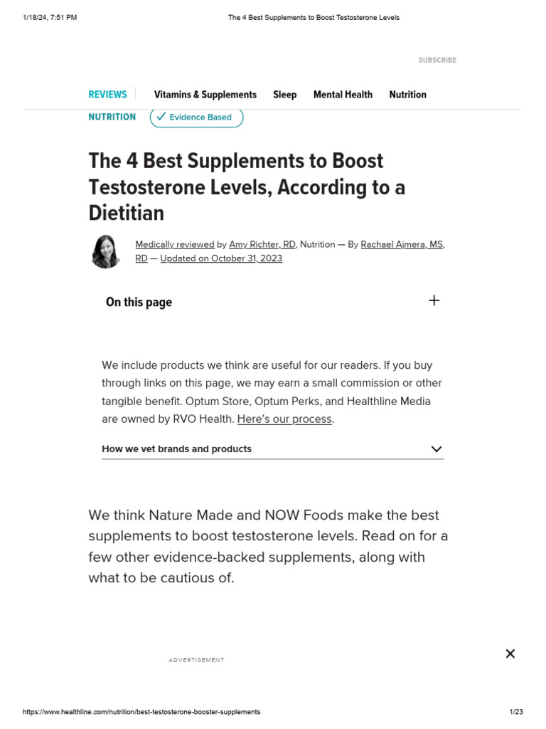 Top Testosterone-Boosting Supplements | PDF | Dietary Supplements ...