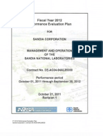 Sandia National Laboratories Fiscal Year 2012 Performance Evaluation Plan