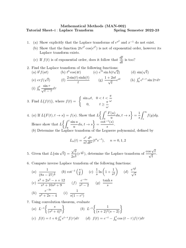 Assignment 4 pdf calculus special functions