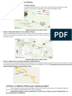 Mapa Del Viaje A Machu Picchu