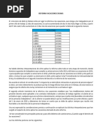 Tabla de Vacaciones 2023 LFT Reformada | PDF